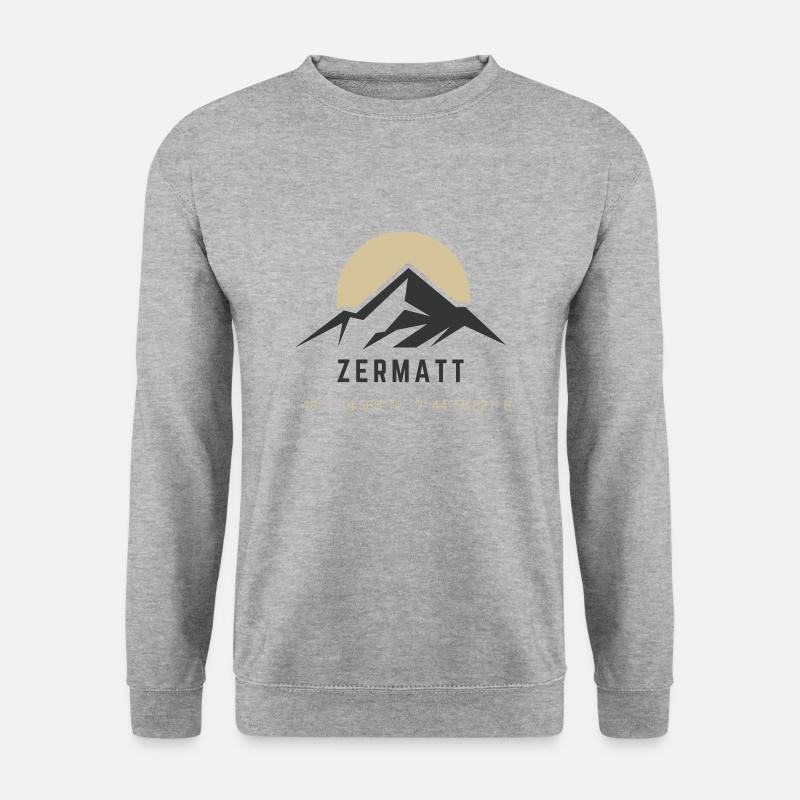 Minimalistisches Zermatt-Logo - Unisex Pullover - Weißgrau meliert