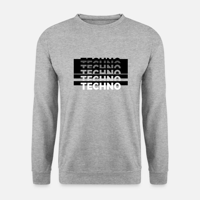 Techno - Unisex Pullover - Weißgrau meliert