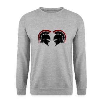 Spartan 2 - Unisex Sweatshirt - salt & pepper - Front - Alina (178cm) & Michal (187cm)