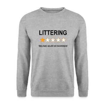 Anti Pollution 1 Star Review - Unisex Sweatshirt - salt & pepper - Front - Alina (178cm) & Michal (187cm)