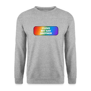 J’aime mon frère gay - Sweat-shirt Unisexe - gris chiné - Devant - Alina (178cm) & Michal (187cm)
