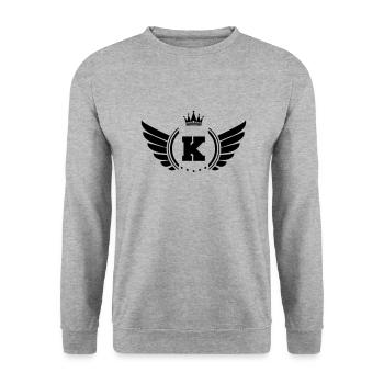 wappen k - Unisex Pullover - Weißgrau meliert - Vorne - Alina (178cm) & Michal (187cm)