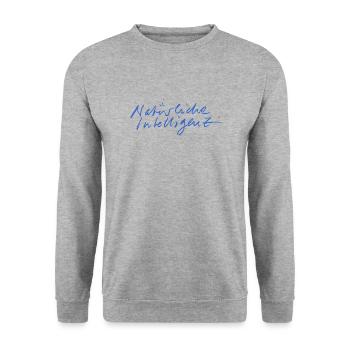 230607 Natürliche Intelligenz 1 - Unisex Pullover - Weißgrau meliert - Vorne - Alina (178cm) & Michal (187cm)