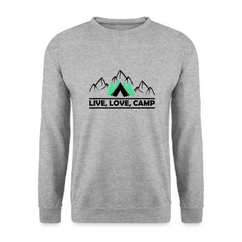 Live Love Camp - Unisex Sweatshirt - salt & pepper - Front - Alina (178cm) & Michal (187cm)