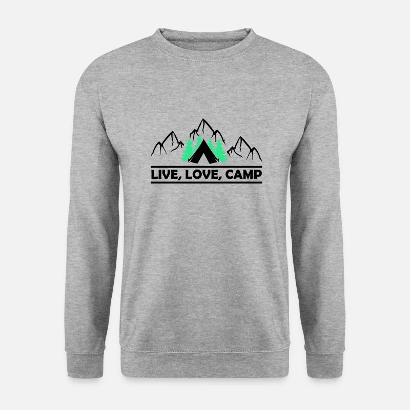 Live Love Camp - Unisex Pullover - Weißgrau meliert