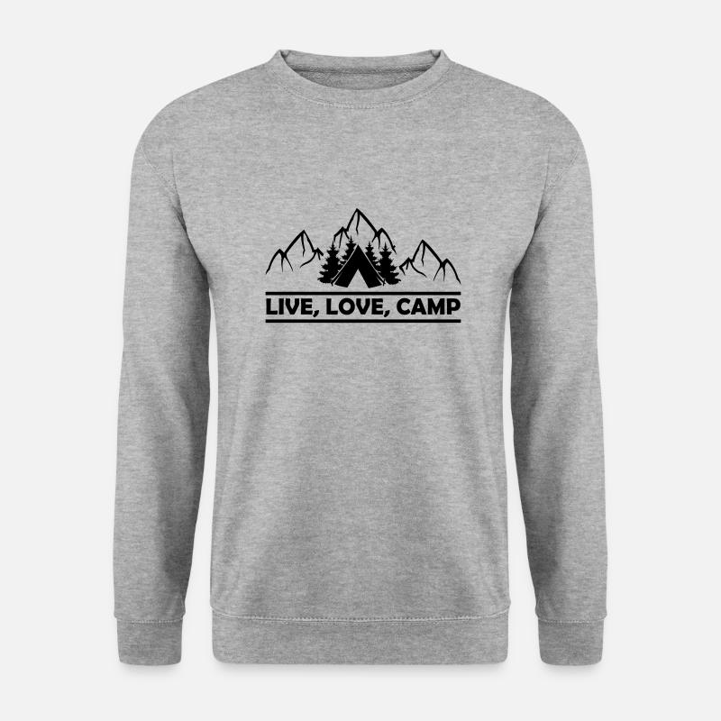 Live Love Camp - Unisex Pullover - Weißgrau meliert