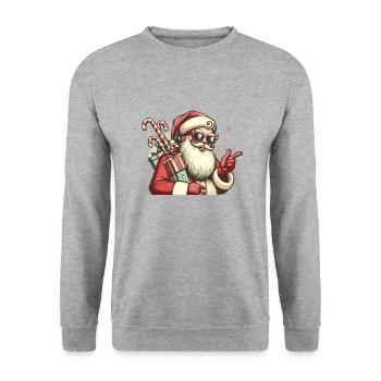 santa fun 2 - Sweat-shirt Unisexe - gris chiné - Devant - Alina (178cm) & Michal (187cm)