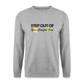 Sortez de votre zone de confort - Sweat-shirt Unisexe - gris chiné - Devant - Alina (178cm) & Michal (187cm)