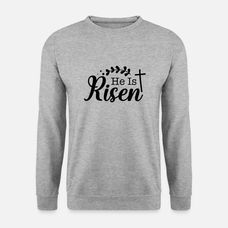 er ist auferstanden - Unisex Pullover - Weißgrau meliert