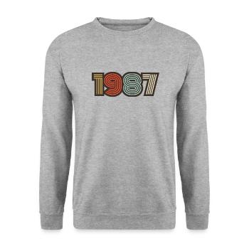 1987 retro vintage - Unisex Sweatshirt - salt & pepper - Front - Alina (178cm) & Michal (187cm)
