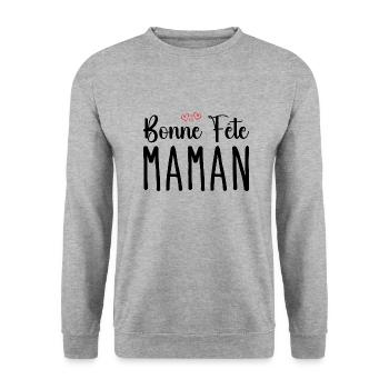 Bonne Fête Maman - Sweat-shirt Unisexe - gris chiné - Devant - Alina (178cm) & Michal (187cm)