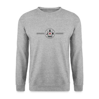 Jga 2025 Junggesellenabschied - Unisex Pullover - Weißgrau meliert - Vorne - Alina (178cm) & Michal (187cm)