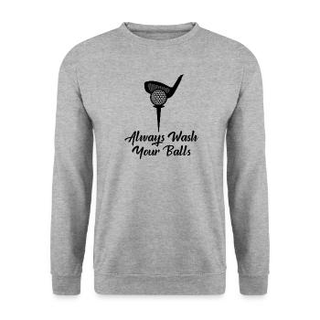 Lavez toujours vos boules - Sweat-shirt Unisexe - gris chiné - Devant - Alina (178cm) & Michal (187cm)