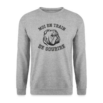 moi en train de sourire - Sweat-shirt Unisexe - gris chiné - Devant - Alina (178cm) & Michal (187cm)