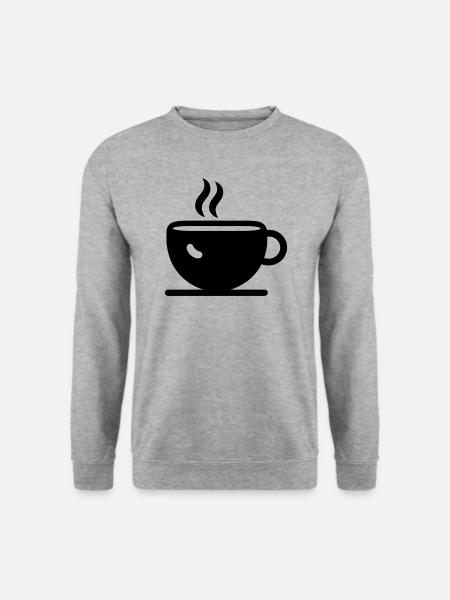 Kaffee - Unisex Pullover - Weißgrau meliert