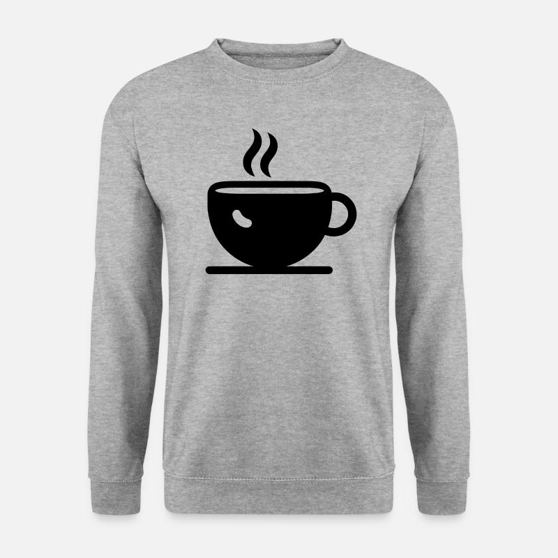 Kaffee - Unisex Pullover - Weißgrau meliert