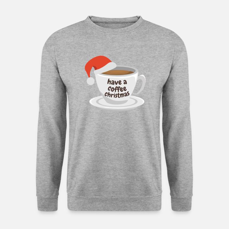 Trinken Sie einen Kaffee zu Weihnachten - Unisex Pullover - Weißgrau meliert