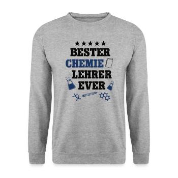 Bester Chemie Lehrer Schule Chemielehrer Professor - Unisex Pullover - Weißgrau meliert - Vorne - Alina (178cm) & Michal (187cm)