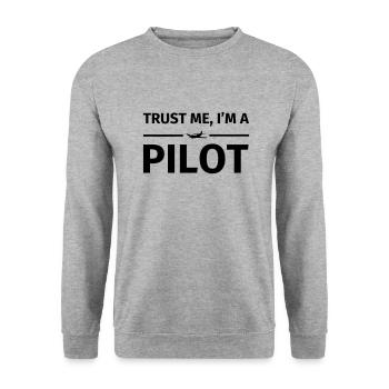 Trust Me I'm a Pilot - Unisex Pullover - Weißgrau meliert - Vorne - Alina (178cm) & Michal (187cm)