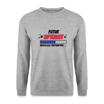 futur infirmier - Sweat-shirt Unisexe - gris chiné - Devant - Alina (178cm) & Michal (187cm)