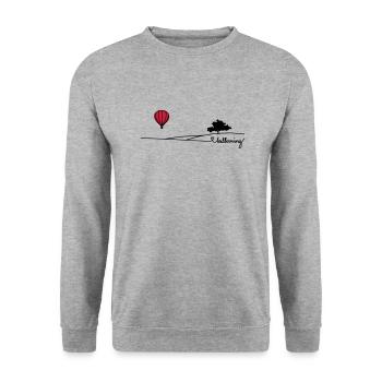 ballooning landscape - Unisex Pullover - Weißgrau meliert - Vorne - Alina (178cm) & Michal (187cm)