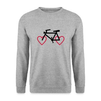 2541614 129298473 CYCLING HEART - Unisex Sweatshirt - salt & pepper - Front - Alina (178cm) & Michal (187cm)