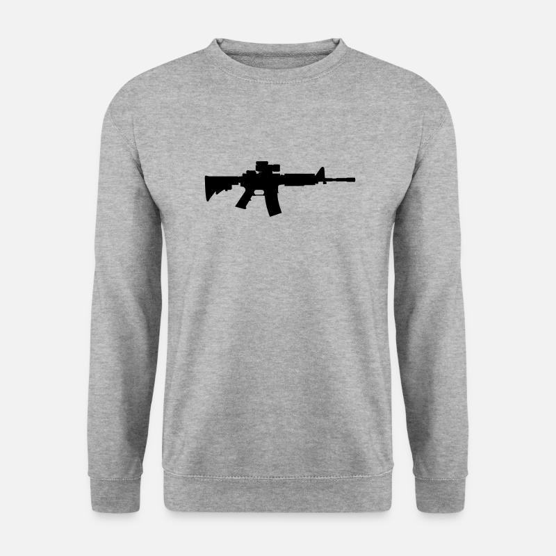 Gewehr M4 - Unisex Pullover - Weißgrau meliert