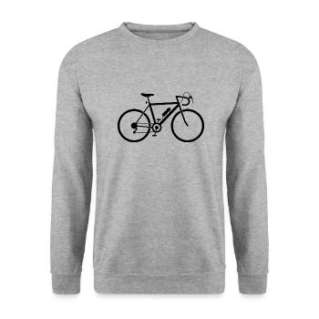 Ein schnelles Rennrad - Unisex Pullover - Weißgrau meliert - Vorne - Alina (178cm) & Michal (187cm)