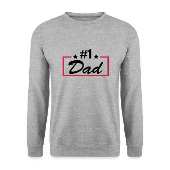 #1 Dad - Unisex Pullover - Weißgrau meliert - Vorne - Alina (178cm) & Michal (187cm)