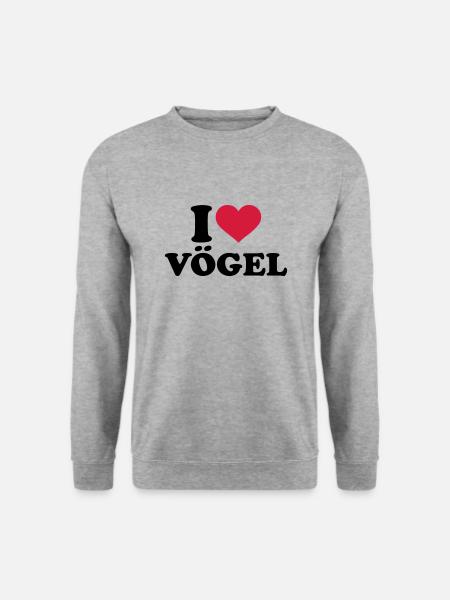 Vogel - Unisex Pullover - Weißgrau meliert