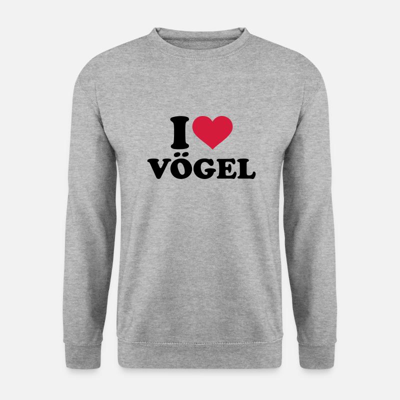 Vogel - Unisex Pullover - Weißgrau meliert