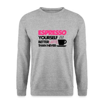 Coffee - Sweat-shirt Unisexe - gris chiné - Devant - Alina (178cm) & Michal (187cm)