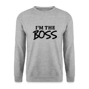 I'm the Boss - Sweat-shirt Unisexe - gris chiné - Devant - Alina (178cm) & Michal (187cm)