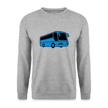 Bus - Unisex Pullover - Weißgrau meliert - Vorne - Alina (178cm) & Michal (187cm)