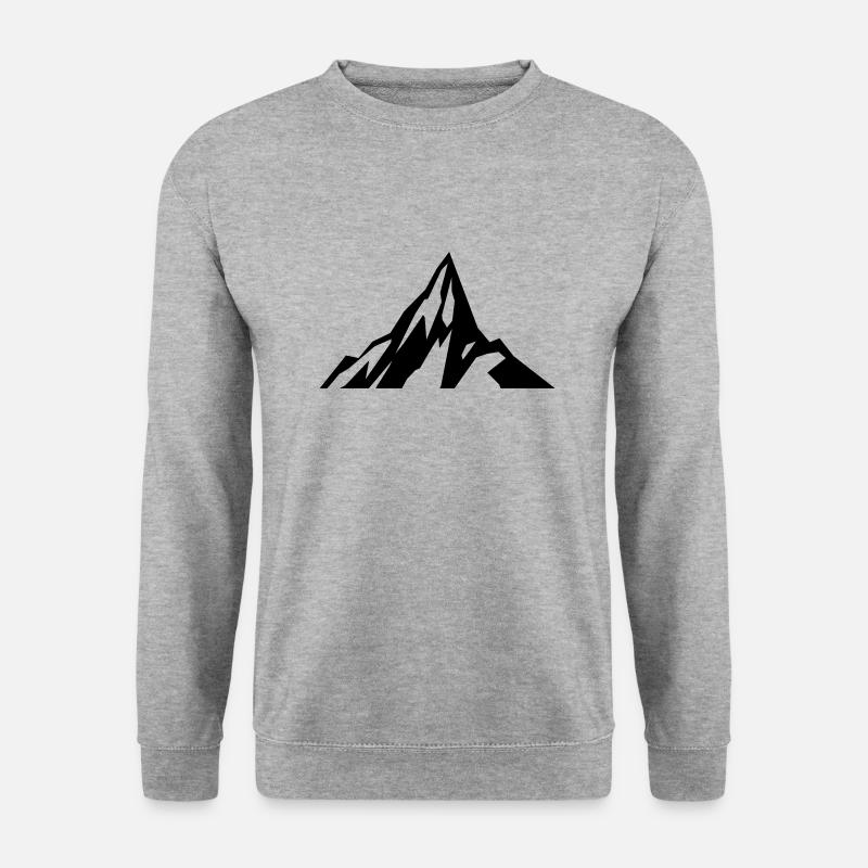 Berg Berge Gebirge Silhouette Gletscher Geschenk - Unisex Pullover - Weißgrau meliert