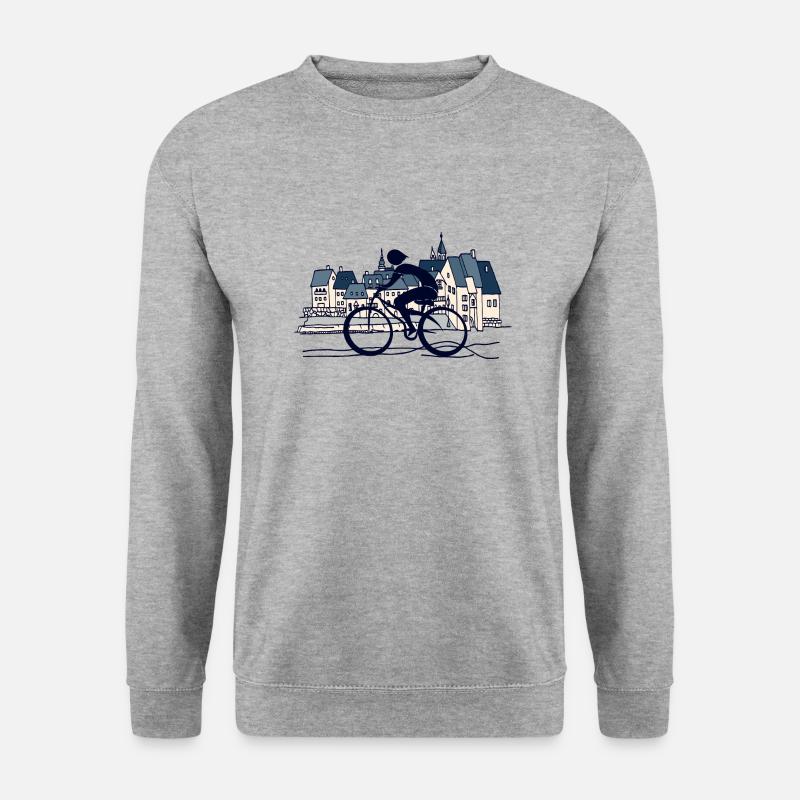 Radfahrer - Unisex Pullover - Weißgrau meliert