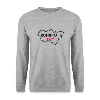 Ruhrpott Kind - Ruhrregion - Heimat - Ruhrpottkind - Unisex Pullover - Weißgrau meliert - Vorne - Alina (178cm) & Michal (187cm)