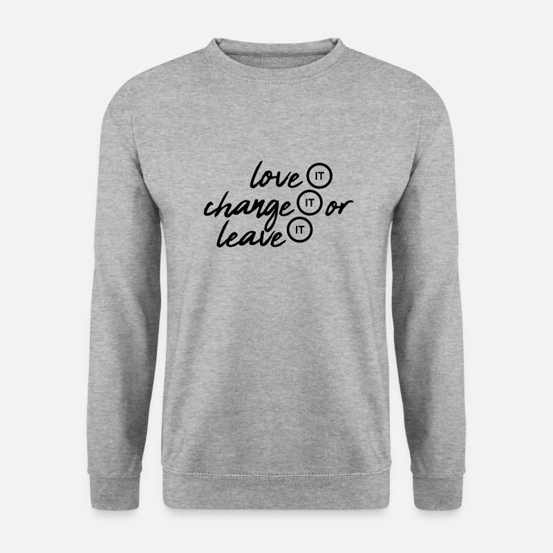 Love it change - Unisex Pullover - Weißgrau meliert