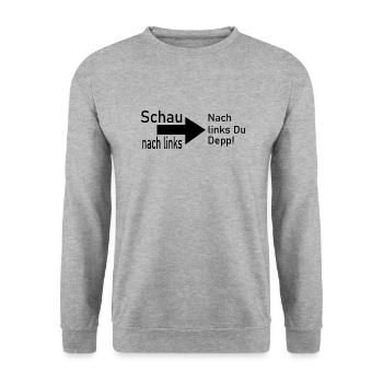 Fun Spaß Lustige - Unisex Pullover - Weißgrau meliert - Vorne - Alina (178cm) & Michal (187cm)