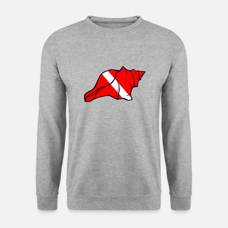 Gehäuseschnecke von Scuba.Style - Unisex Pullover - Weißgrau meliert