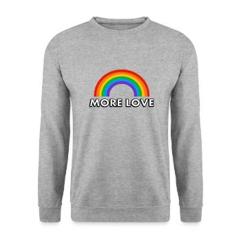 Regenbogen Mehr Liebe - Unisex Pullover - Weißgrau meliert - Vorne - Alina (178cm) & Michal (187cm)