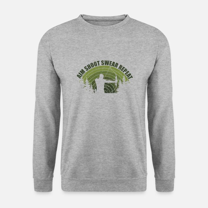 Spaß Bogenschießen Bogenschießen Bogenschießen Jagdpfeil - Unisex Pullover - Weißgrau meliert
