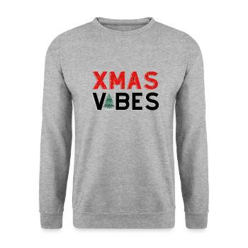 Xmas Vibes - Unisex Sweatshirt - salt & pepper - Front - Alina (178cm) & Michal (187cm)