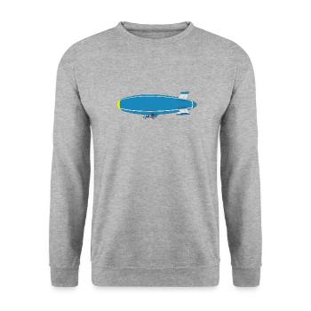 Airship, Zeppelin, Side View - Unisex Sweatshirt - salt & pepper - Front - Alina (178cm) & Michal (187cm)