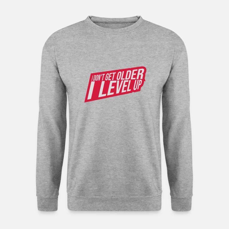 get older level up - Unisex Pullover - Weißgrau meliert