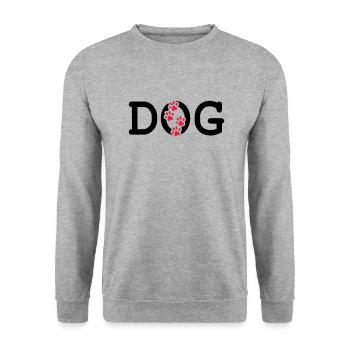 Dog - Unisex Pullover - Weißgrau meliert - Vorne - Alina (178cm) & Michal (187cm)