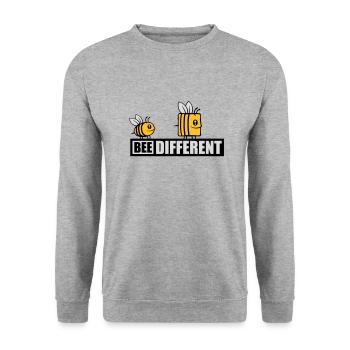 bee different saying quote - Unisex Sweatshirt - salt & pepper - Front - Alina (178cm) & Michal (187cm)