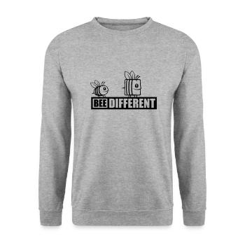 bee different saying quote - Unisex Sweatshirt - salt & pepper - Front - Alina (178cm) & Michal (187cm)