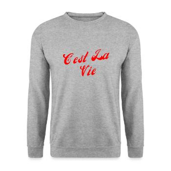 C'est la vie - Sweat-shirt Unisexe - gris chiné - Devant - Alina (178cm) & Michal (187cm)