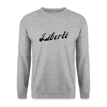 Liberté - Sweat-shirt Unisexe - gris chiné - Devant - Alina (178cm) & Michal (187cm)